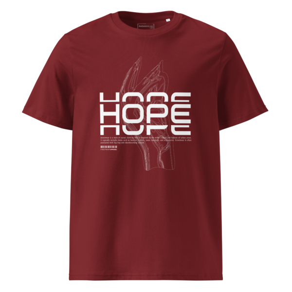 unisex-organic-ribbed-neck-t-shirt-burgundy-front-67ea5c2ab3a80.png HOPE Tee Unisex organic ribbed neck t-shirt
